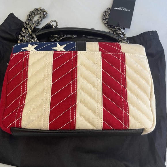 Saint Laurent Medium College Bag in American Flag - Picture 14 of 16